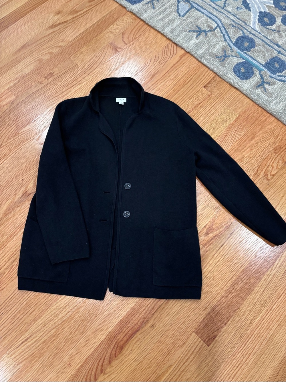 J. Crew Black Lightweight Button-Front Jacket